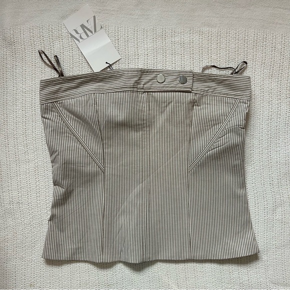 Zara Tops - Zara Gray Pinstripe Bustier